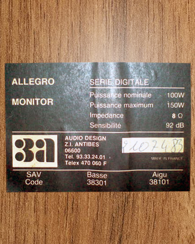 Audio Design Digitale Allegro Monitor